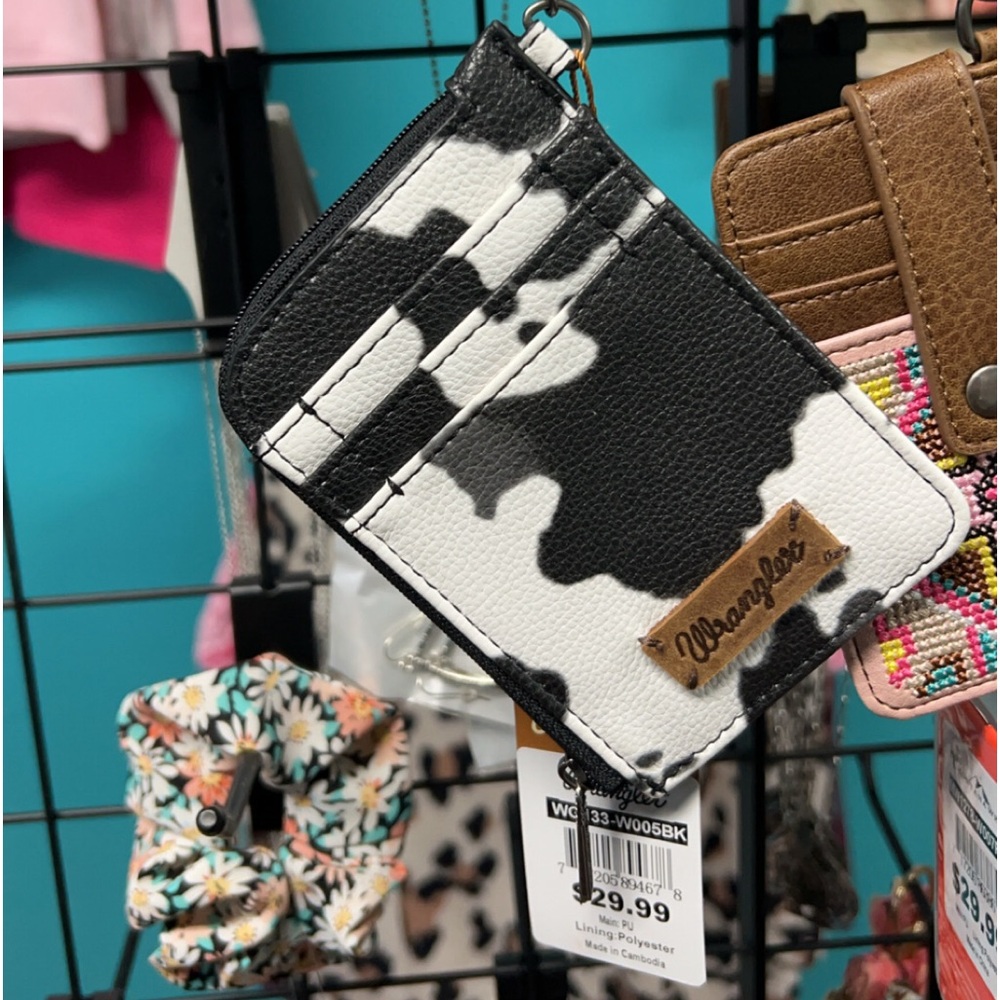 Cow hide card holder wallet